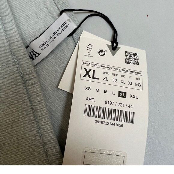 Zara Top Women’s XL Blue Denim Cropped Bandana Zipper Y2K Spaghetti Straps - Picture 5 of 8